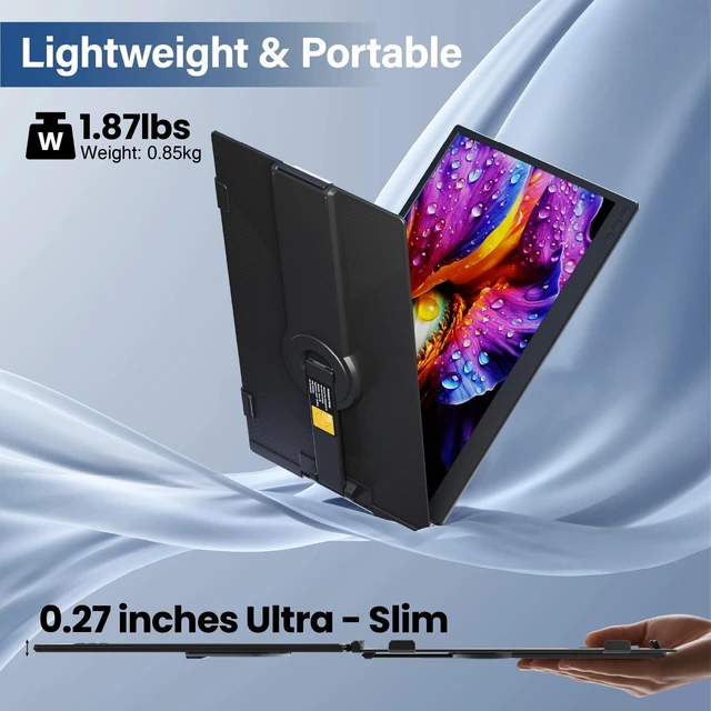 Alt view image 7 of 7 - Laptop Screen Extender Monitor Portable, 14" Ultra-Thin Dual Laptop Monitor FHD 1080P IPS, USB-C/HDMI Plug & Play Travel Monitor for 13-17" Laptops, Compatible with Wins/Mac/Chrome/Switch