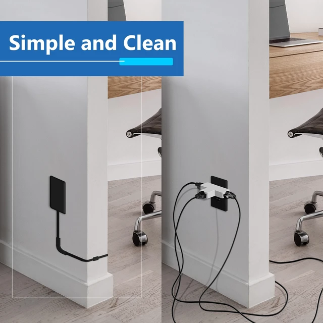 Alt view image 6 of 7 - Outlet Extender with 3 Receptacles, 21W USB-A & 2 USB-C, Flat-Face ETL Listed, 8ft Cord, 1625W, Matte Black, 3-Outlet Power Strip, Wall Plate Plug With Cord Extender, Premium Quality