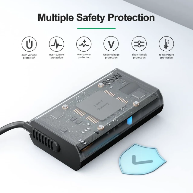 Alt view image 3 of 4 - 65W USB C Laptop Charger for Lenovo Laptop Charger Compatible with Lenovo ThinkPad/Yoga/ThinkBook L580 L590 E580 P43S P53S with Power Cord