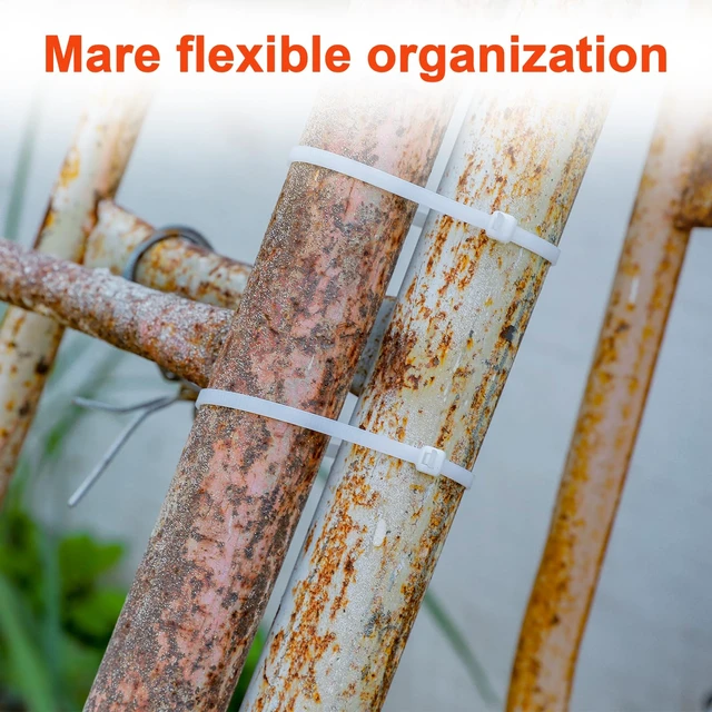 Alt view image 6 of 7 - 26 Inch White Long Zip Ties,60 LBS Tensile Strength Heavy Duty Large Cable Wire Ties With Self-Locking Adjustable More Durable Nylon Tie Wraps for Indoor Outdoor100 Pack