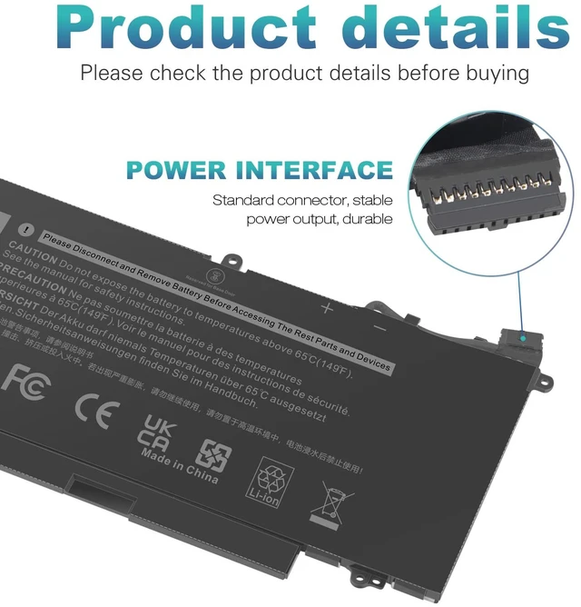 Alt view image 6 of 7 - K5XWW Laptop Battery for Dell Latitude 7389 7390 2-in-1 Latitude 12 5000 5289 2-in-1, fits E5289 L3180 Series P29S001 P29S002 451-BBZC 725KY 71TG4 N18GG 6CYH6 CFX97