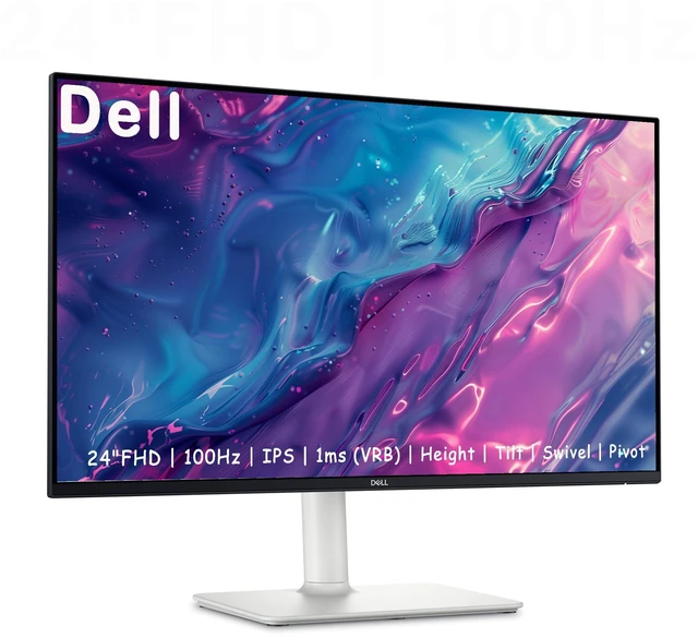 Main image of S24 inch Monitor, LED FHD - 100Hz Refresh Rate 15001 Contrast Ratio, AMD FreeSync - VESA, Integrated 2x5W Speaker, HeightTiltSwivelPivot, 2 x HDMI, White