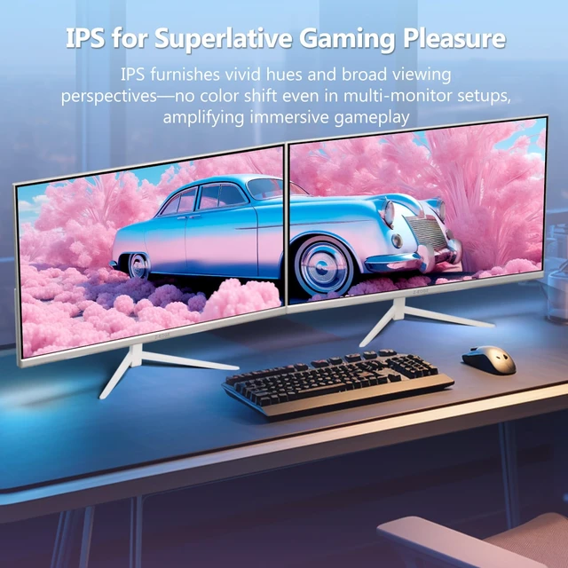 Alt view image 4 of 7 - Z-Edge 24 inch 240Hz 165Hz Gaming Monitor, FHD 1080p, IPS Monitor Gaming MPRT 1ms, 350nits, 16.7M Colors, 99% sRGB, UG24PJ Frameless Bezel, DP x1, HDMI x1(White)
