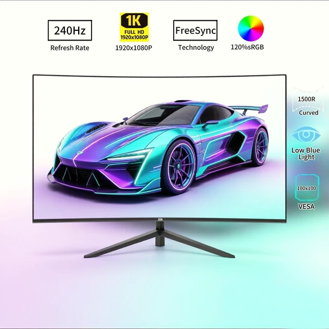 Alt view image 7 of 7 - 32 Inch Curved Gaming Monitor 240Hz Curved Monitor Computer Monitor-HDMI DP USB Headphone Ports,1080p 1K FHD Ultra Slim Curved Screen with Wide Angle,High Refresh Rate Immersive PS5 Xbox PC Gaming