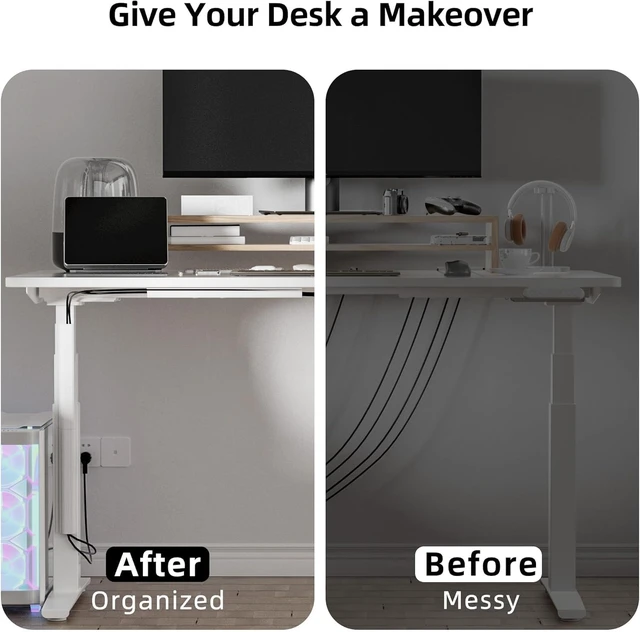 Alt view image 7 of 7 - 157in Cable Management Cord Organizer, Cable Raceway, White Easy Install Self-Adhesive Cable Organizer,Cord Management, Desk Wire Holder for Office Organization,Child and Pet Proofing