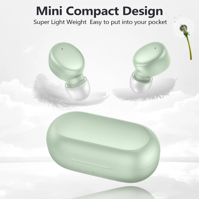 Alt view image 6 of 6 - Mini Wireless Earbuds Bluetooth 5.3 in Ear Headphones Headsets Light Weight,60Hrs Playtime Ear Buds with Charging Case,Smart Touch Control,Premium Sound with Deep Bass for Sport-Green