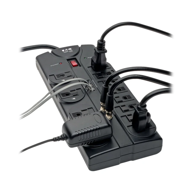Alt view image 2 of 7 - Eaton TLP1208TELTV Flat Plug Surge Protector TV & Phone Ports