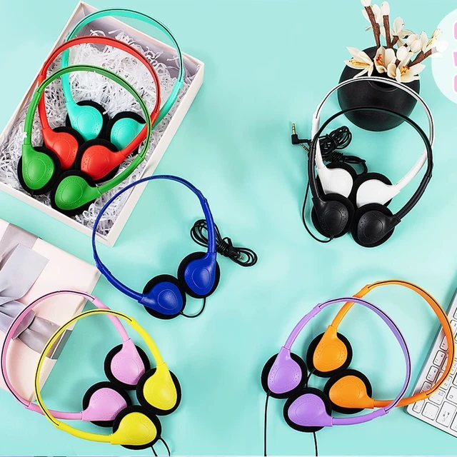 Alt view image 6 of 7 - 50 Pack Bulk Classroom Headphones for Kids Students School, Multi Color Wired Headphones with 3.5mm Jack for Children Chromebook Laptop PC Computer(LS04,50 Mixed)