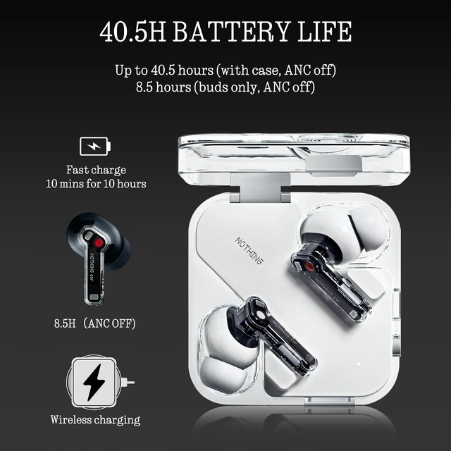 Alt view image 4 of 7 - Ear Wireless Earbuds Bluetooth, 45dB Hybrid Smart ANC Earbuds, 11mm Deep Bass Boost, Hi-Res Audio with LDAC & LHDC 5.0, 6 Mics Call, 40.5H Playtime with Fast Charging Case, ChatGPT Supported