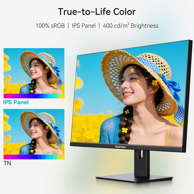 Alt view image 3 of 7 - Touchscreen Monitor 24" FHD 1920x1080P IPS Display 10-Point Touch Screen Computer Monitor USB Type-C HDMI & VGA Ports, VESA Mount, Black