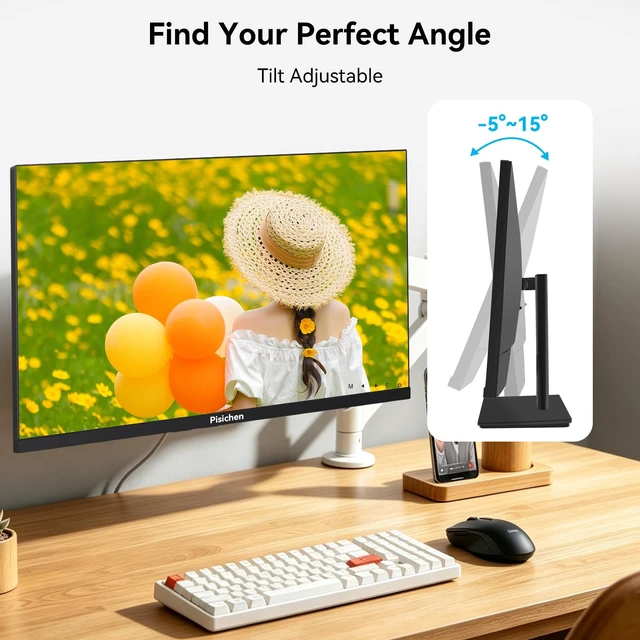 Alt view image 5 of 7 - Touchscreen Monitor 24" FHD 1920x1080P IPS Display 10-Point Touch Screen Computer Monitor USB Type-C HDMI & VGA Ports, VESA Mount, Black