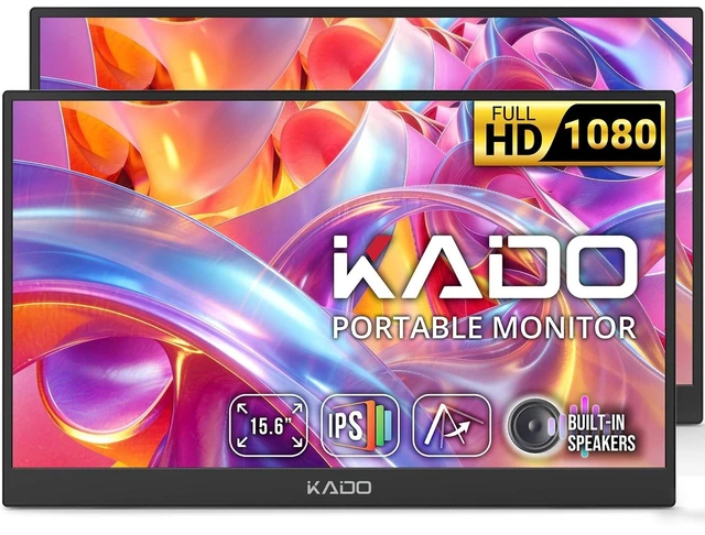 Main image of 2-Pack 15.6 Inch 1080p FHD Ultra-Slim Laptop Monitor Second Display IPS 1920x1080 Adjustable Kickstand, Screen Extender for PC, Mac, Tablet, Phone, Xbox, PS5, Switch USB-C & HDMI Connectivity