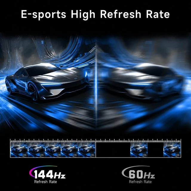 Alt view image 2 of 7 - 24 Inch Gmaing Monitor 144Hz, FHD 1080p Monitor, IPS, 1ms MRTP 99% sRGB, 3-Sided Frameless, Ultra Slim, VESA Mountable, Anti-Blue Light PC Monitor, HDMI & VGA Ports