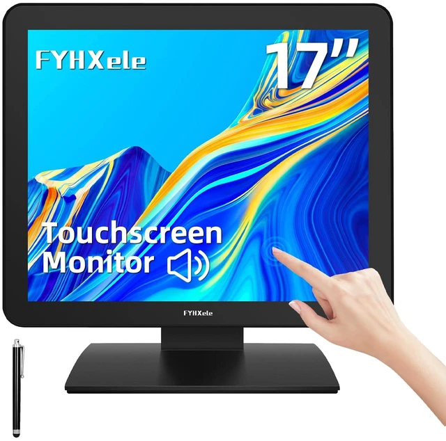 Main image of 17 Inch Touch Screen Monitor for POS Restaurant Retail Kiosk 1280x1024 75Hz SXGA Touchscreen Display with HDMI & VGA Port, 10 Point Touch, Desktop or Wall Mountable