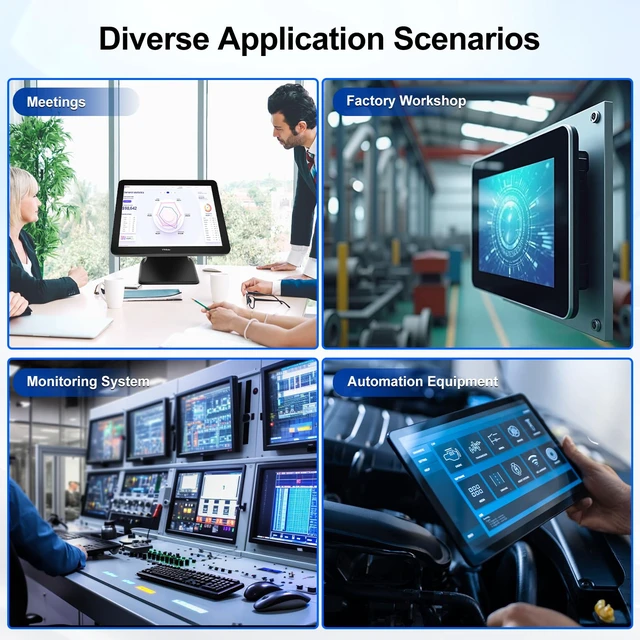 Alt view image 5 of 7 - 17 Inch Touch Screen Monitor for POS Restaurant Retail Kiosk 1280x1024 75Hz SXGA Touchscreen Display with HDMI & VGA Port, 10 Point Touch, Desktop or Wall Mountable