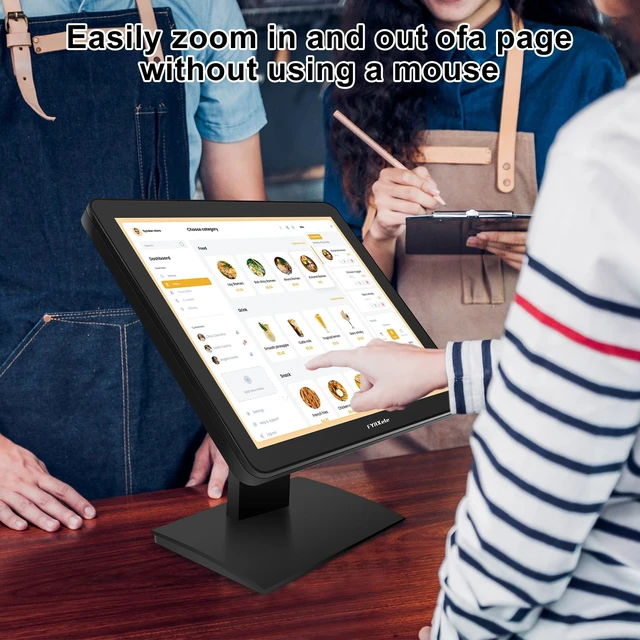 Alt view image 4 of 7 - 17 Inch Touch Screen Monitor for POS Restaurant Retail Kiosk 1280x1024 75Hz SXGA Touchscreen Display with HDMI & VGA Port, 10 Point Touch, Desktop or Wall Mountable