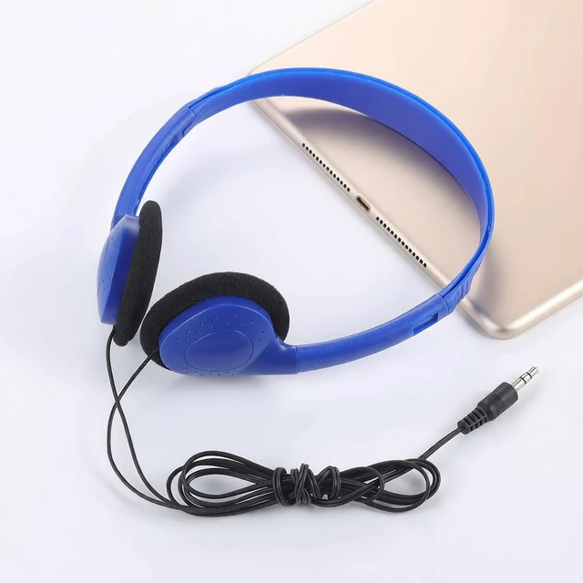 Alt view image 7 of 7 - 50 Pack Bulk Classroom Headphones for Kids School, Wholesale Class Set Earphones Wired Headset Adjustable with 3.5mm Jack for Students Teens Toddler Children and Adults (Dark Blue, 50 Pack)