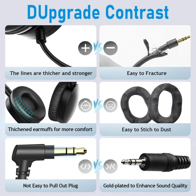 Alt view image 4 of 7 - Kids Bulk Headphones 100 Pack for Student Children Classroom School Toddler Boys Girls Teen and Adults, Wholesale Wired Computer Earphones Class Set for Library Museums Airplane (LS04,100 Black)
