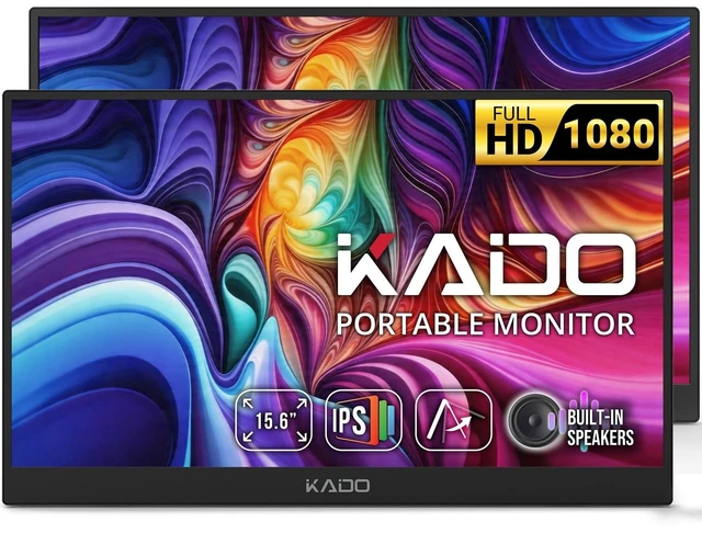Main image of 2-Pack Portable Monitor 15.6-inch FHD 1080p Ultra-Slim Laptop Monitor IPS 1920x1080 Display Reverse Charging Kickstand for PC, Mac, Phone, Tablet, Switch, Xbox, PS5, USB-C & HDMI Connectivity