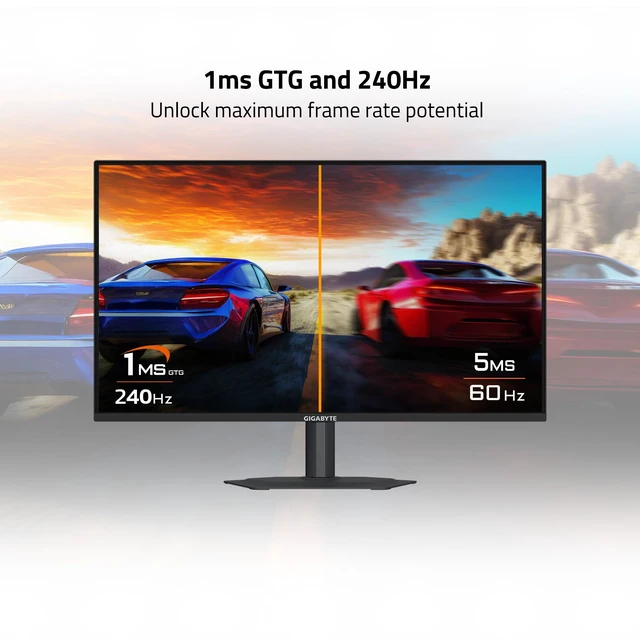 Alt view image 3 of 7 - G25F2A 24.5" SuperSpeed IPS FHD Gaming Monitor Black, FHD 1920x1080, 240Hz, 1ms GTG, HDMI, DP, AMD Freesync Premium, Height and Tilt Adjustable