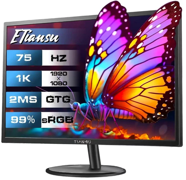 Main image of 22 Inch Computer Monitor FHD 1080p IPS 75Hz FreeSync HDMI Gaming 75Hz FHD IPS LED Gaming Monitor, 2ms Response, AMD FreeSync, HDMI VGA VESA, sRGB 99%, Eye Care, PC Home Office Display Screen