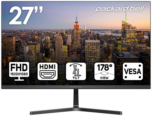 Main image of airFrame 27" FHD Monitor, 1920x1080, Ultrawide, VESA Mount Compatible, Tilt Adjustment, HDMI/VGA, Slim Bezel, for Home, Office, and Light Gaming
