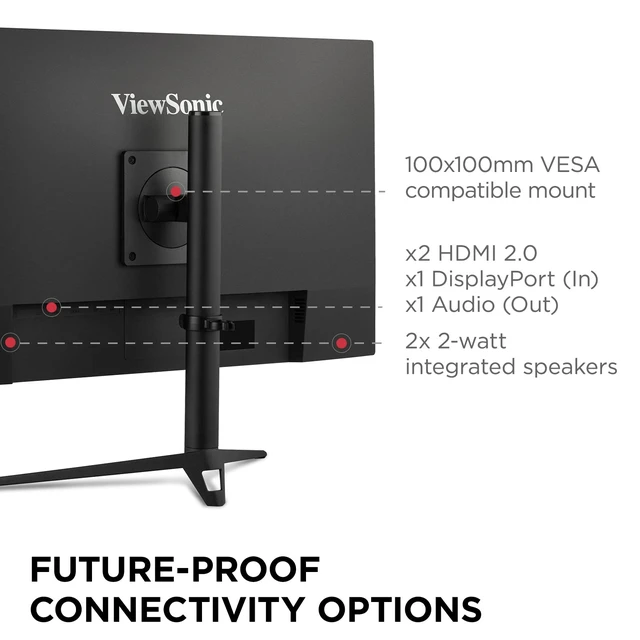 Alt view image 5 of 6 - VX2728J-2K 27 Inch 1440p IPS Gaming Monitor, 180Hz, 0.5ms FreeSync Premium, G-Sync Compatible, HDR10, HDMI 2.1, DisplayPort, Height Adjustable Stand, PS5, Xbox, PC, Fast Action Play