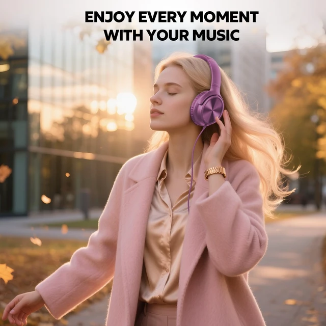 Alt view image 7 of 7 - USB C Headphones Wired, Over Ear USB C Wired Headphones with Microphone, Volume Control, HD Stereo Sound, Foldable USB Type C Headphone for Adult/Teens/Laptop/Computer/iPhone 15/16/17, Voilet