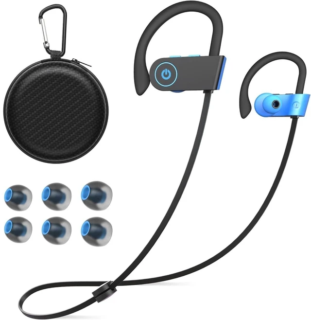 Main image of Bluetooth Headphones, Wireless Headphones 16H Playtime Wireless Earbuds with Mic Stereo in-Ear Earphones, IPX7 Waterproof Sports Headphone Sound Isolation Headsets for Running, Workout Blue