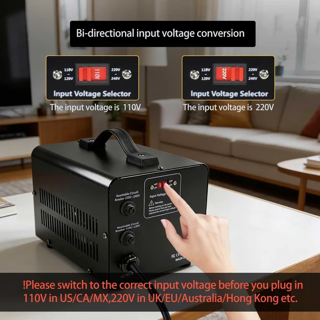 Alt view image 3 of 7 - 2000W PRO 110V to 220V Voltage Converter Step Up/Down Transformer 110-120V/220-240V for 220/230/240V Global Appliances use in US