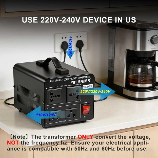 Alt view image 2 of 7 - 2000W PRO 110V to 220V Voltage Converter Step Up/Down Transformer 110-120V/220-240V for 220/230/240V Global Appliances use in US