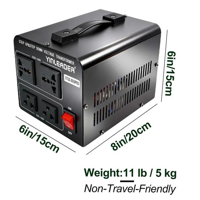 Alt view image 7 of 7 - 2000W PRO 110V to 220V Voltage Converter Step Up/Down Transformer 110-120V/220-240V for 220/230/240V Global Appliances use in US
