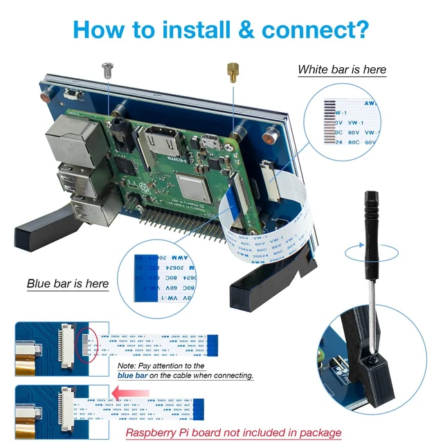 Alt view image 4 of 7 - 5 Inch Touchscreen IPS MIPI DSI Display Compatible with Raspberry Pi 5/4/3, 800x480 Pixel Capacitive Screen Driver-Free Interface