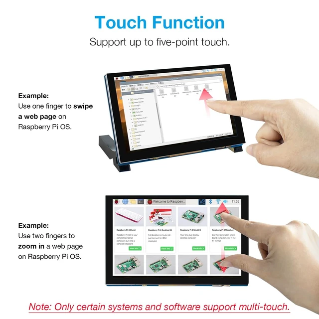 Alt view image 6 of 7 - 5 Inch Touchscreen IPS MIPI DSI Display Compatible with Raspberry Pi 5/4/3, 800x480 Pixel Capacitive Screen Driver-Free Interface