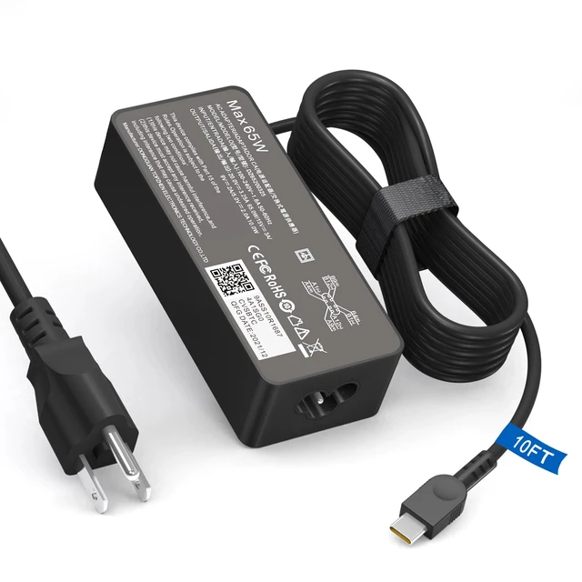 Alt view image 2 of 7 - Replacement for Lenovo Laptop Charger 65W USB C Laptop Charger Compatible with Lenovo Chromebook Thinkpad Yoga Power Adapter,14FT