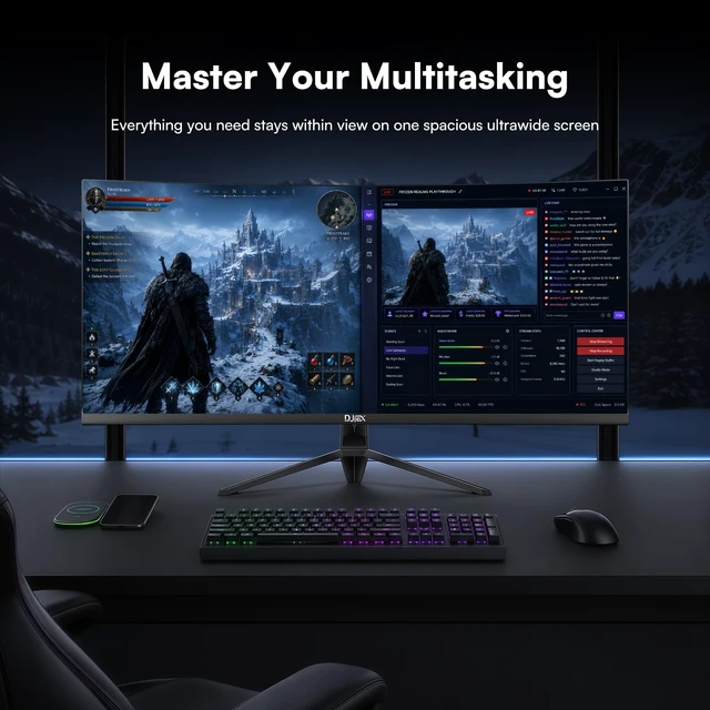 Alt view image 6 of 7 - 34 Inch Ultrawide Curved Gaming Monitor WQHD(2560 x1440) 165Hz, 1500R Tilt Adjustable, 1ms MPRT, 21:9, PIP/PBP, 4000:1, 127%sRGB, FreeSync, HDMI & DP, Panoramic for Office Business