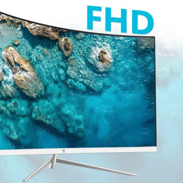 Alt view image 6 of 7 - Z-Edge 27 inch Curved Computer Monitor, FHD 100Hz White PC Monitor, HDMI U27C Eye Care, Frameless,1800R,99%sRGB,3000:1 contrast, 250 cd/m2 brightness,5ms response time, for Work, Business,Gaming