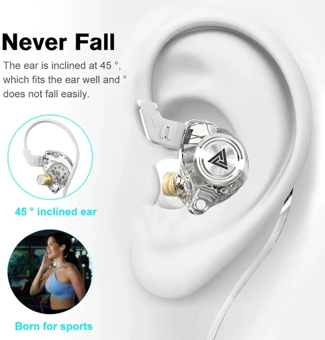 Alt view image 4 of 7 - Wired Gaming Earbuds, Ak3file in Ear Monitors, Deep Bass Sound Wired Earbuds, HiFi in Ear Headphones with 1DD 10mm Dynamic Driver, IEM for Music Gaming Video Calling (White)