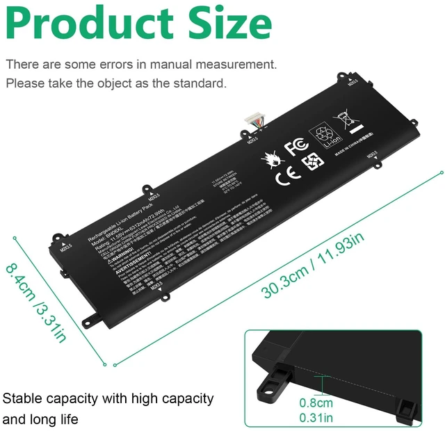 Alt view image 3 of 7 - BN06XL L68299-005 Battery for HP Spectre X360 BN06XL 15 15-eb000 15-eb0xxx 15-eb1xxx 15-EB0053DX 15-EB0043DX 15-EB1043DX 15T-EB000 15T-EB100 15T-EB 15-EB Series BNO6XL BN06072XL L68235-1C1 11.55V