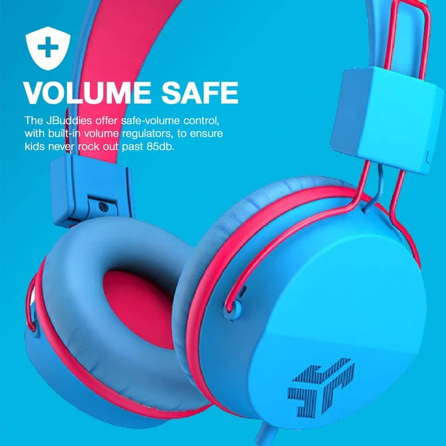 Alt view image 3 of 6 - JBuddies Studio Wired Kid Headphones, On-Ear, Cotton Candy, Volume Limited, Folding, Adjustable, Noise Isolation, with Mic