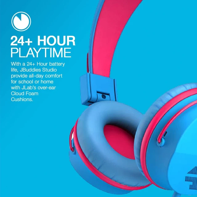 Alt view image 4 of 6 - JBuddies Studio Wired Kid Headphones, On-Ear, Cotton Candy, Volume Limited, Folding, Adjustable, Noise Isolation, with Mic