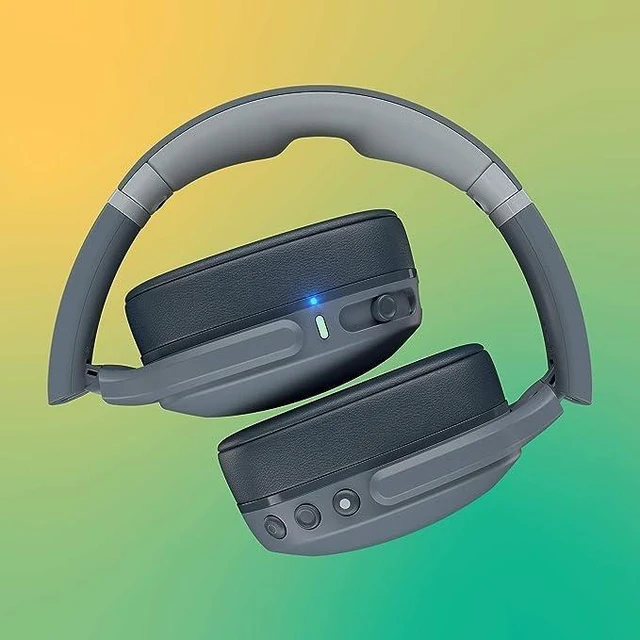 Alt view image 2 of 6 - Crusher Evo Wireless Bluetooth Headphones with Extra USB-C Charging Cable, Multi-Sensory Bass, Noise Isolating Over-Ear Fit, 40 Hours Battery, Microphone for iPhone Android - Chill Grey