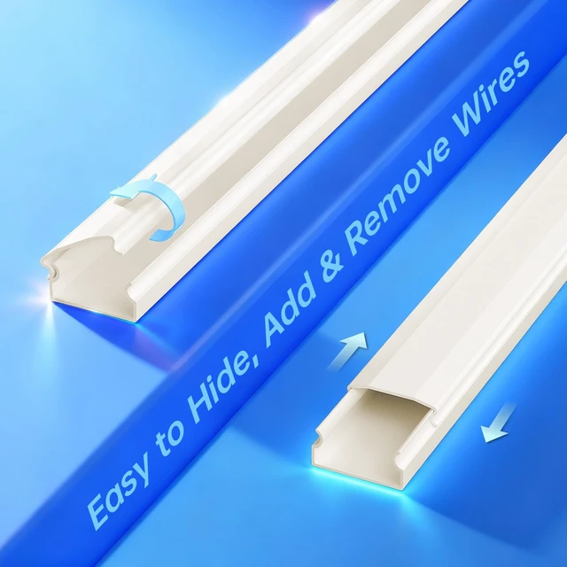 Alt view image 4 of 7 - Beige Cord Hider, 85in Cord Covers for 3-4 Wires on Wall, Beige Cable Hider Cable Management, Easy Set up Wire Hiders Wire Covers for Cords on Wall, TV Cables Cover Concealer, 6X W1.18 H0.67in