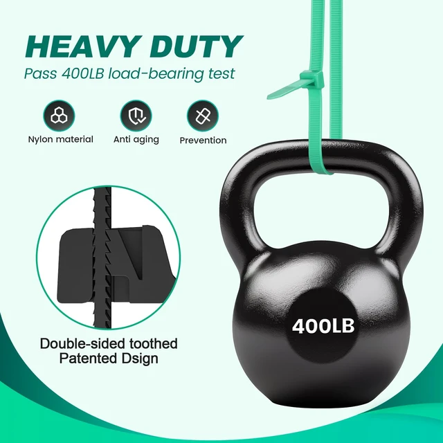 Alt view image 4 of 6 - Long Zip Ties Heavy Duty 24 inch400 LBS Tensile Strength With Double Sided Toothed Super Durable Cable Ties Extra Large Wire Ties Adjustable Nylon Tie Wraps for Indoor Outdoor 100 Pack Green