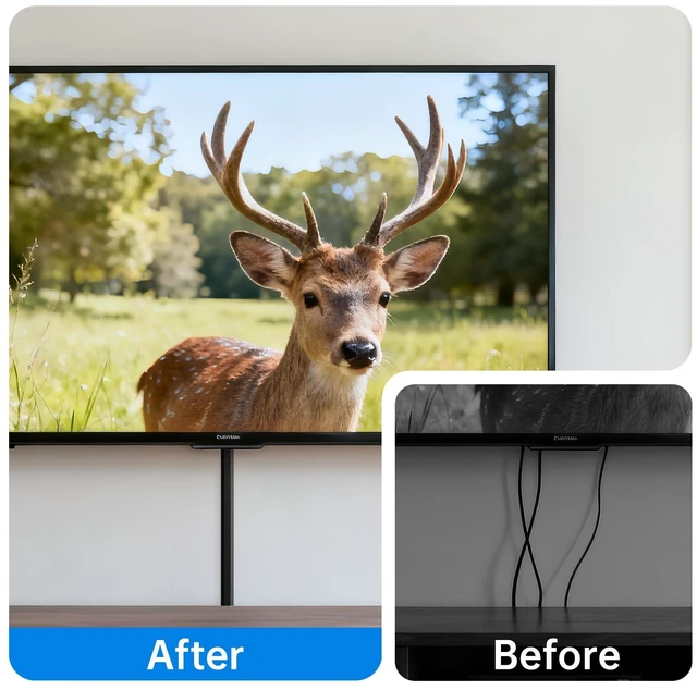 Alt view image 7 of 7 - Black Cord Hider, 236in Cord Covers for 3-4 Wires on Wall, Cable Hider Wire Covers for Cords, Wire Hiders for TV on Wall, TV Cord Hider for Wall Mounted TV, 15x L15.7 W1.18 H0.6in, Black