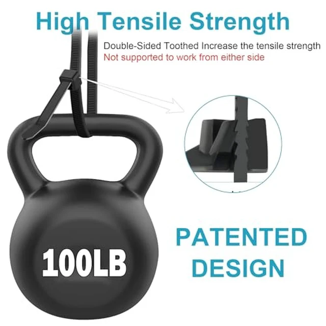 Alt view image 4 of 6 - 12 Inch Zip Ties Double Sided Toothed,100 LBS Tensile Strength Heavy Duty Cable Wire Ties With Self-Locking Adjustable More Durable Nylon Tie Wraps for Indoor Outdoor200 Pack