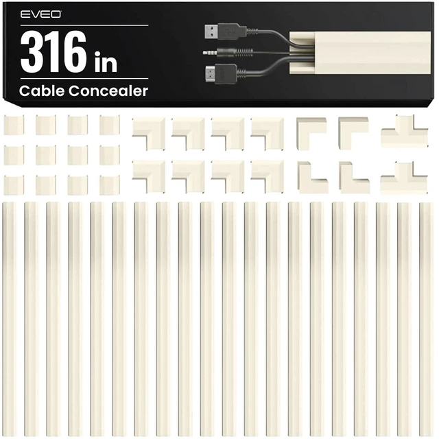 Main image of Cable Hider Wall 306 - Cable Raceway Cord Hider - Wire Covers for Cords on Wall, Cord Cover, Wall Cable Hider, Cable Concealer, Wire Hiders for TV on Wall - 20X (L16 W0.95 H0.5) - Medium Beige