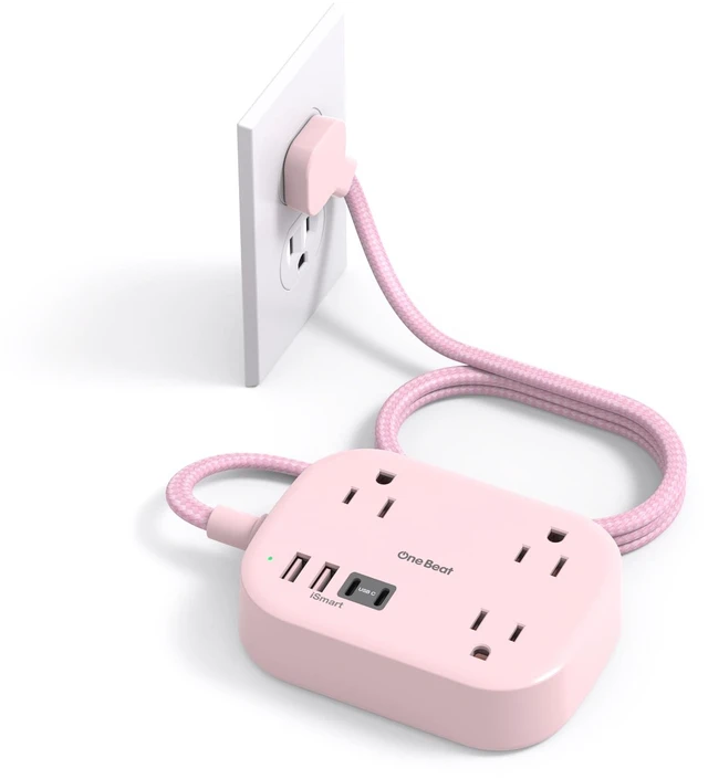 Main image of Cruise Essentials 2026, Travel Power Strip with USB C,Flat Plug 6ft Extension Cord with 3 Outlets 4 USB Ports(2 USB C),Desk Wall Outlet Extender,Non Surge Protector for Cruise,Dorm Room,ETL