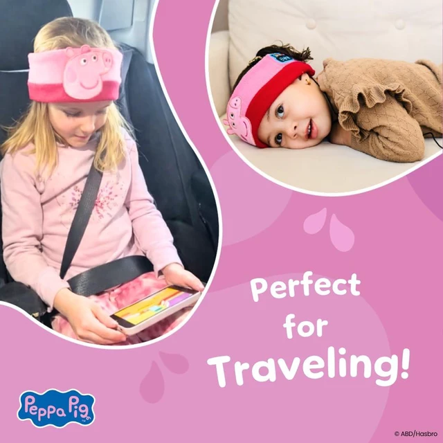 Alt view image 2 of 6 - Peppa Pig Headphones - Kids Headband Headphones - Bluetooth Wireless Headband - Comfortable Headphones for Plane - Safe Volume Limit - Adjustable, Travel, School, and Sleep (George Pig)