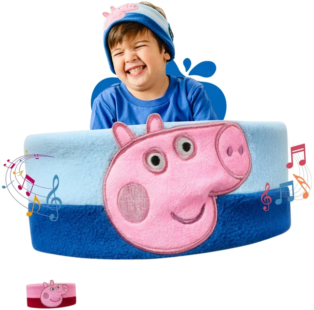 Main image of Peppa Pig Headphones - Kids Headband Headphones - Bluetooth Wireless Headband - Comfortable Headphones for Plane - Safe Volume Limit - Adjustable, Travel, School, and Sleep (George Pig)